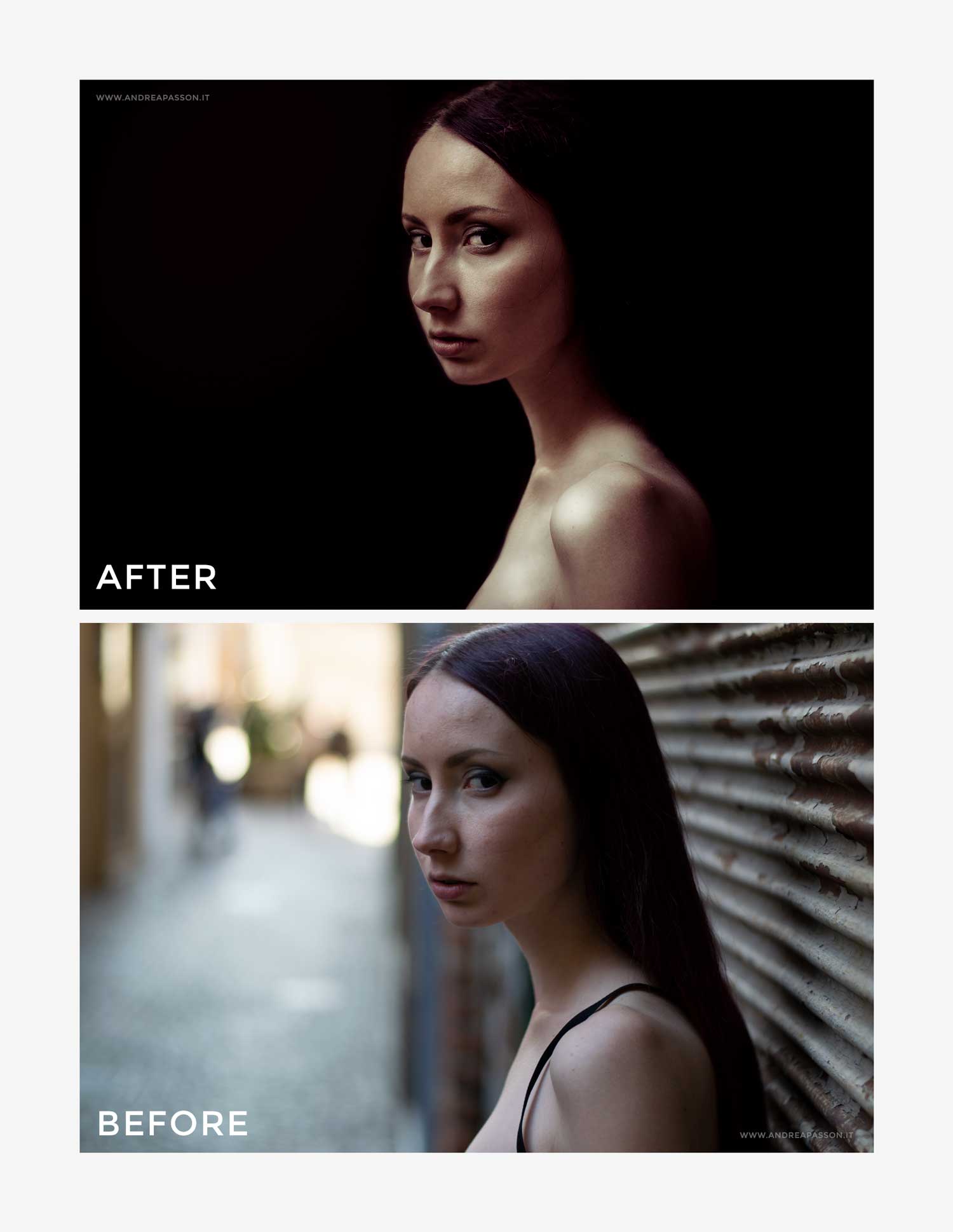 Before & After - Post Produzione Fotografica Professionale a Treviso - Fine Art Modella