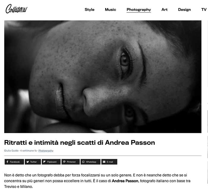 Collater.al Magazine - Editoriale Fotografia - Milano - Ritratto - Andrea Passon