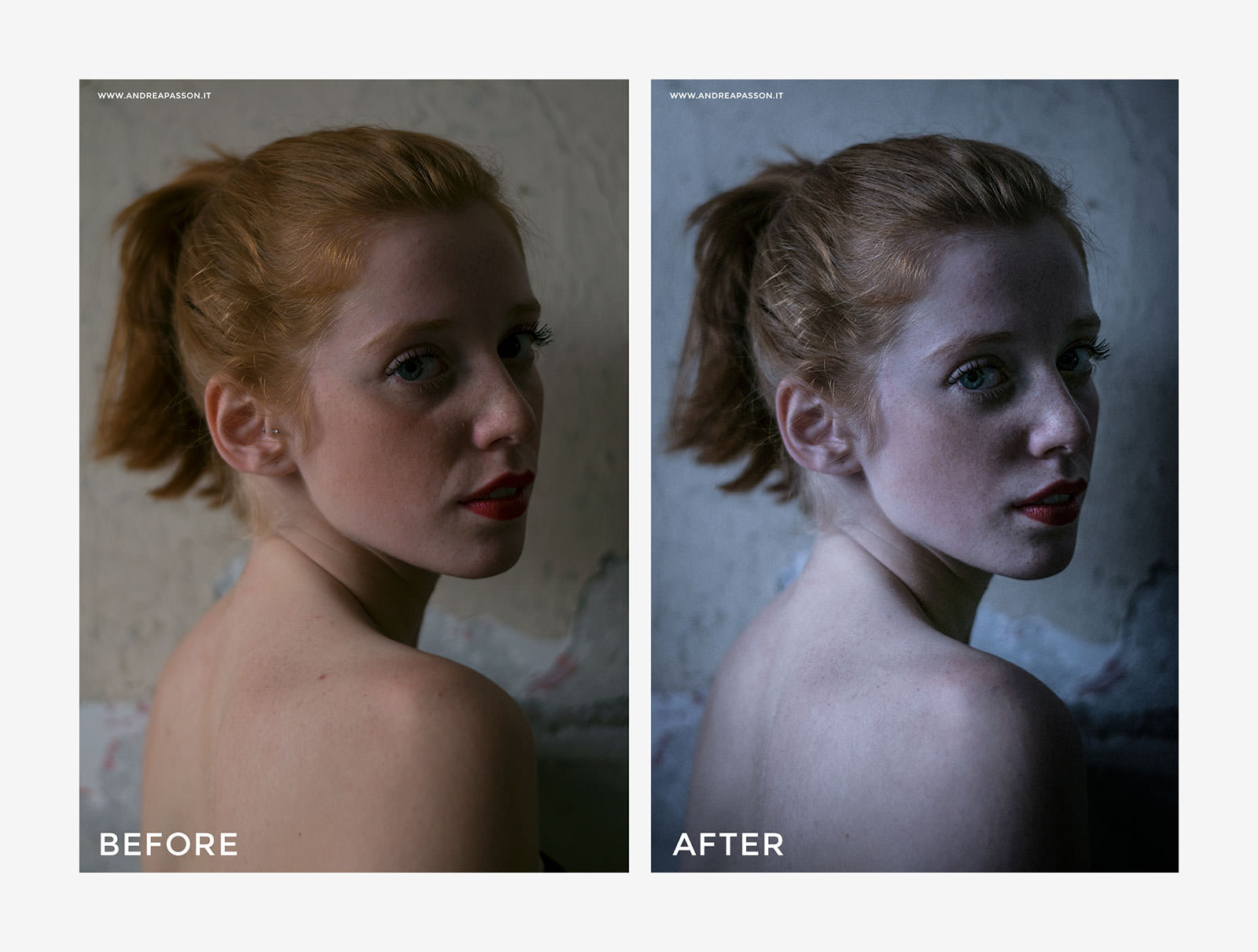 Before & After - Post Produzione Fotografica Professionale a Treviso - Ritratto modella