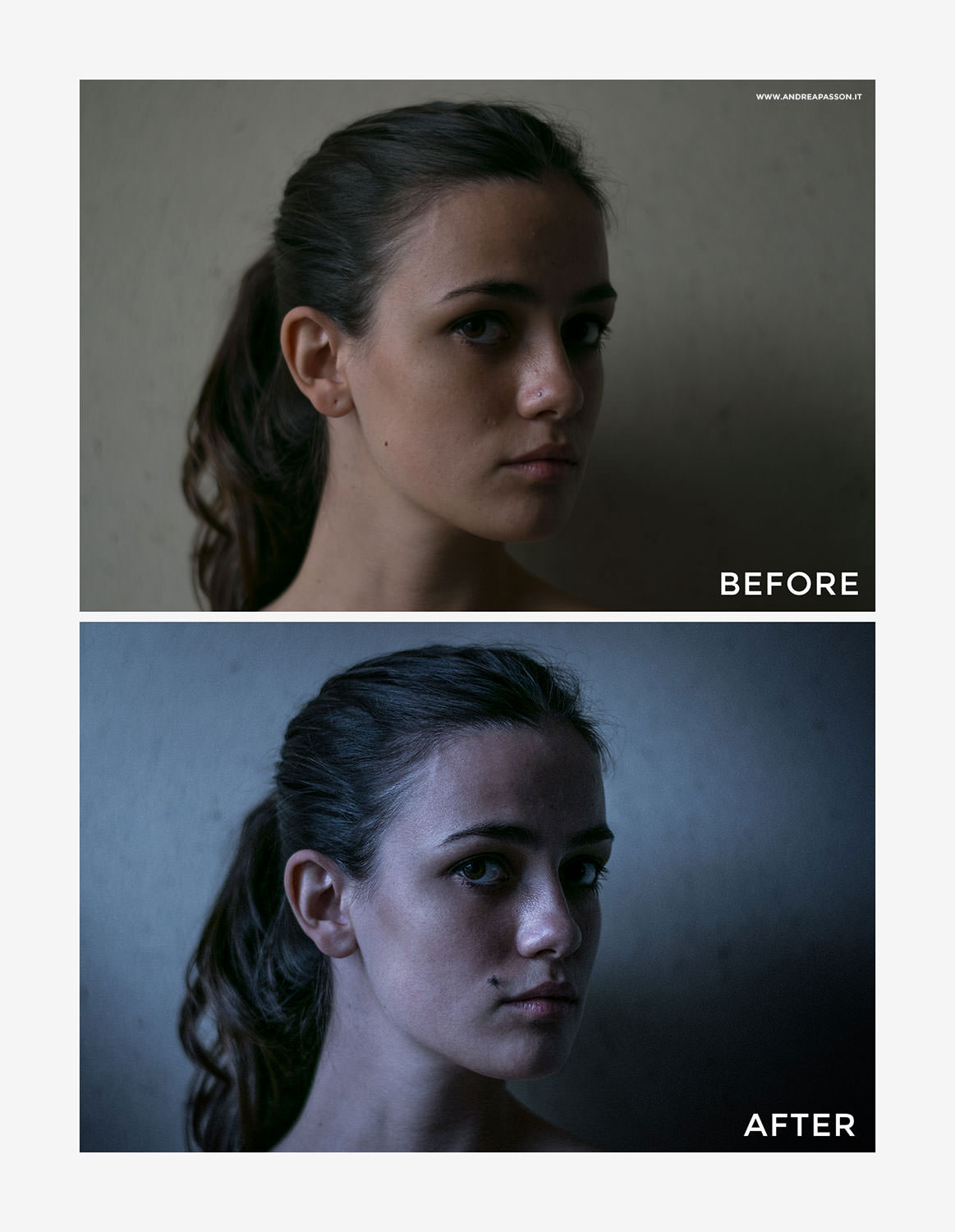 Before & After - Post Produzione Fotografica Professionale a Treviso - Ritratto Fine Art e Modella