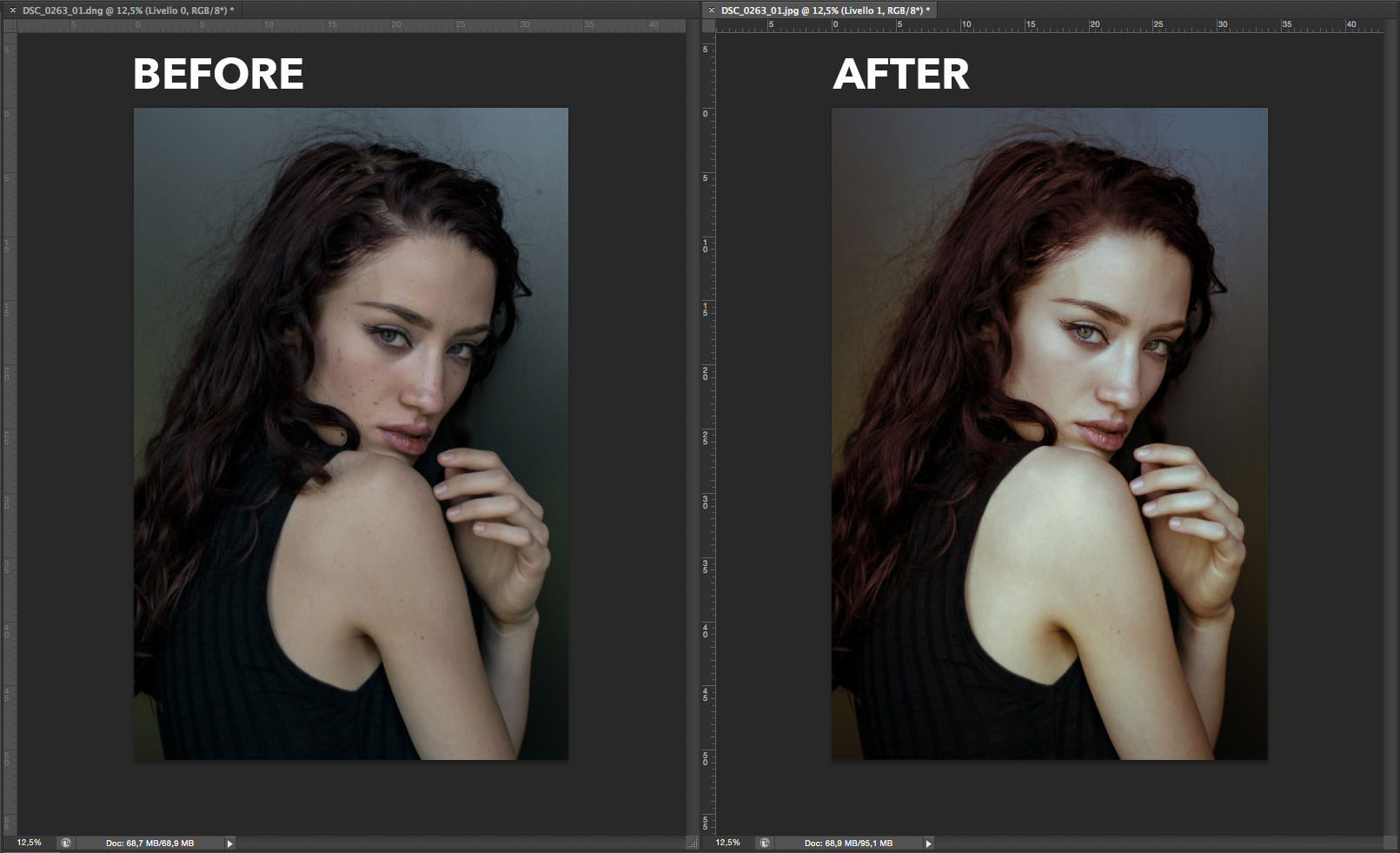 Before & After - Post Produzione Fotografica Professionale a Treviso - Portrait